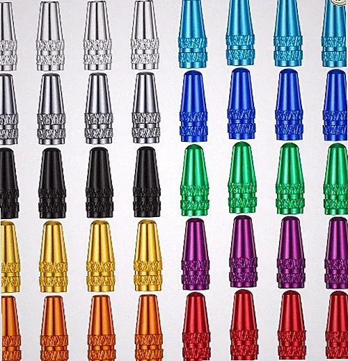 40-Piece Aluminum Valve Caps in 10 Colors, Presta/French Valve Covers for MTB, R