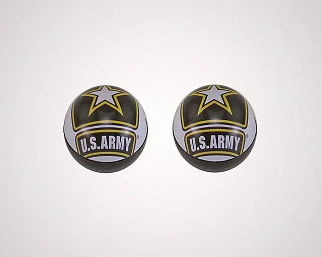 BICYCLE BIKE ARMY LOGO STYLE VALVE CAPS SCHRADER VALVE BLACK/WHITE.