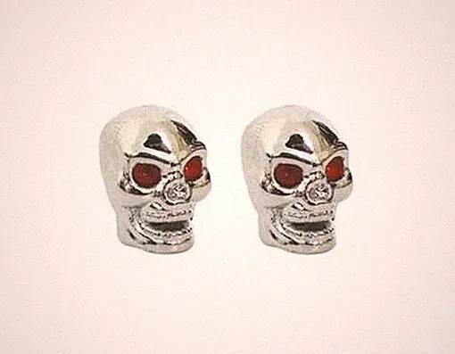 Bike Valve Caps Skull Chrome Schrader Valve. Bike parts,Bicycle parts.