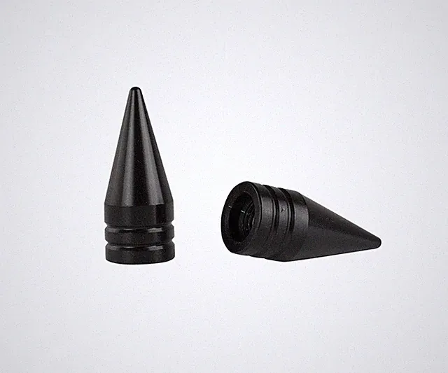 PRO+ Bicycle Bike Valve Caps Spike Round Black