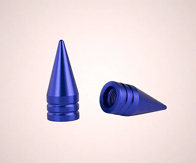 PRO+ Bicycle Bike Valve Caps Spike Round Blue