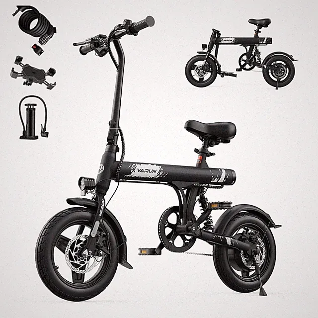 VARUN 14" Folding Electric Bike 36V 7.8Ah 350W City Commuter E-Bike LCD Urban