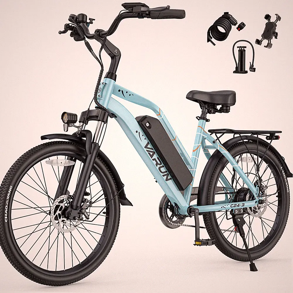 VARUN 26" City Commuter E-Bike 48V 7.8Ah Peak 750W 20MPH Adult E-bike 40Miles