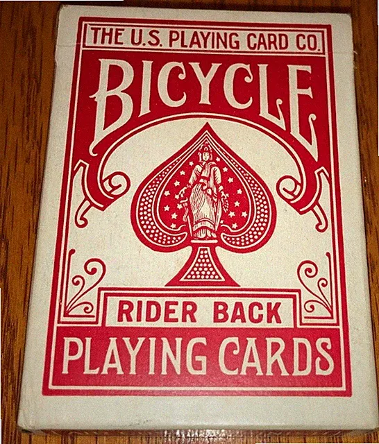 Vintage 1940s 50s U.S. Playing Card Co Red Bicycle Rider Back 808 Playing Cards